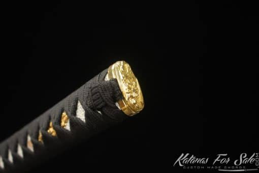 Hand forged Ninjato 9260 Spring Steel with Kiriha Zukuri Kissaki and Rosewood Saya with Brass Fittings - Image 5