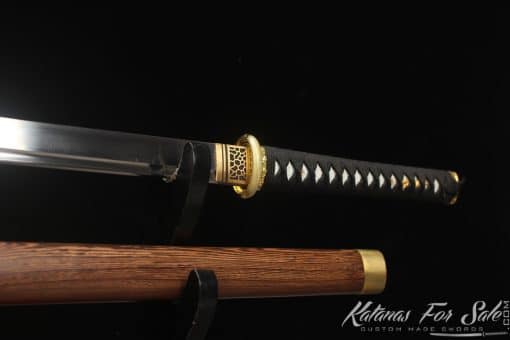 Hand forged Ninjato 9260 Spring Steel with Kiriha Zukuri Kissaki and Rosewood Saya with Brass Fittings - Image 9