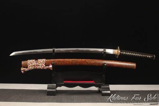 Japanese Katana T10 Clay Tempered Steel with Sanmai Construction and Hadori Polish