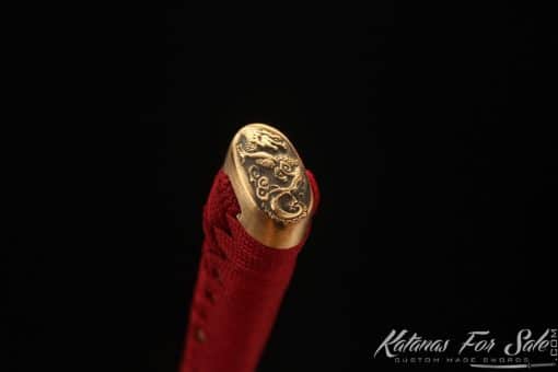 Battle-Ready Katana Sword T10 Clay Tempered Steel with Handmade Pearl Leather Hardwood Saya - Image 9