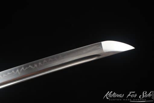 Professional Katana Sword T10 Clay Tempered Steel with Slash Blue Paint Hardwood Saya - Image 9