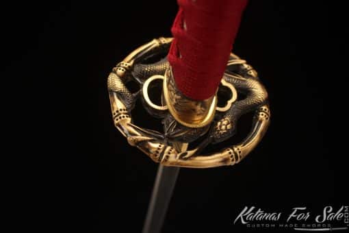 Battle-Ready Katana Sword T10 Clay Tempered Steel with Handmade Pearl Leather Hardwood Saya - Image 10