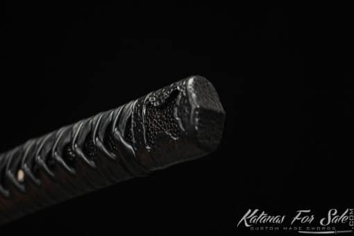 Handmade Katana Blade T10 Clay Tempered Steel with Round Hamon and Hadori Polish with Sparkle Black Saya - Image 13