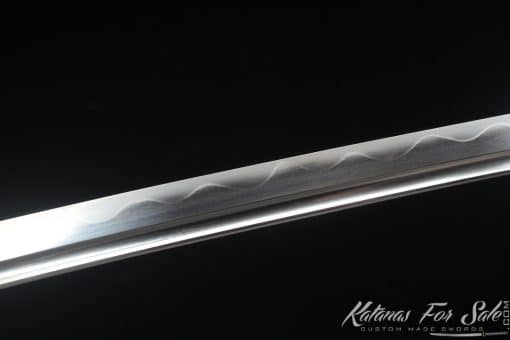 Tactical Katana Blade T10 Clay Tempered Steel  with Round Hamon and Hadori Polish with Multicolour dotted Hardwood Saya - Image 10