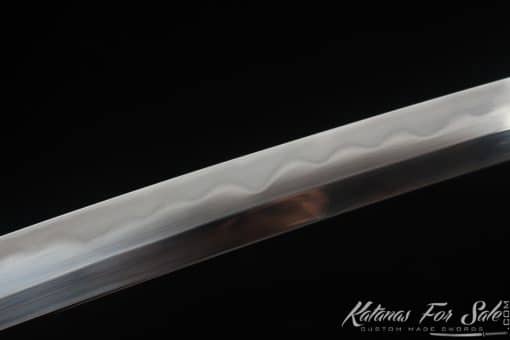 Elegant Katana Sword T10 Clay Tempered Steel with Sanmai Construction and Hadori Polish with Full Black Rayskin Saya - Image 12