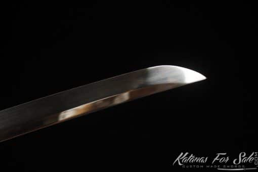 Samurai Katana 1060 Carbon Steel with Mirror Polish and Gloss Pink Hardwood Saya - Image 10