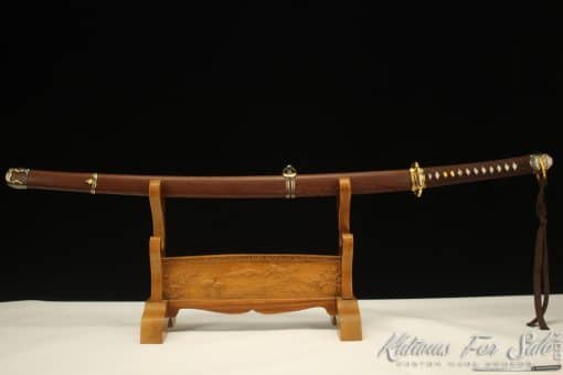 Japanese Katana T10 Clay Tempered Steel with Rosewood Saya - Image 9