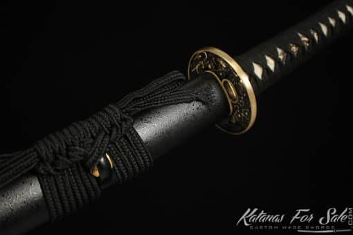 Katana Sword 9260 Spring Steel with Sparkle Black Wooden Saya - Image 9