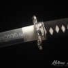 Katana T10 Clay Tempered Steel with Choji Hamon with Matt Black Hardwood Saya with Buffalo Horns