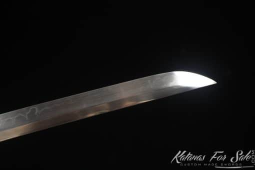 Japanese Katana Sword T10 Clay Tempered Steel with Black and Grey Dual Finish Hardwood Saya - Image 9