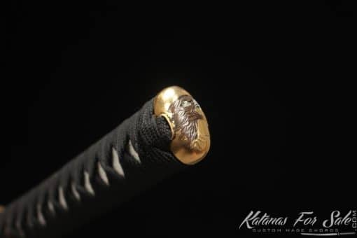 Limited-Edition Katana T10 Clay Tempered Steel with "Manpai" Full Hamon and Hadori Polish with Natural Bamboo Wood Saya with Buffalo Horns - Image 12