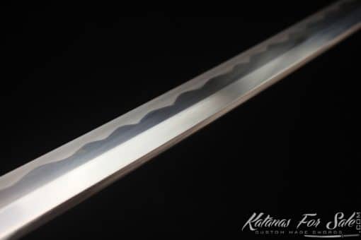Sakabato Katana Reverse Blade 9260 Spring Steel with Brown Black Hardwood Saya - Image 8