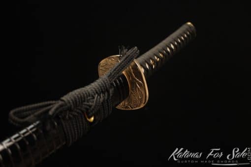 Warrior Katana T10 Folded Clay Tempered Steel with Black Stripes Red Hardwood Saya - Image 11