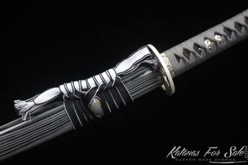 Katana Sword T10 Clay Tempered Steel with Handmade Schoepfia Wood Saya - Image 11