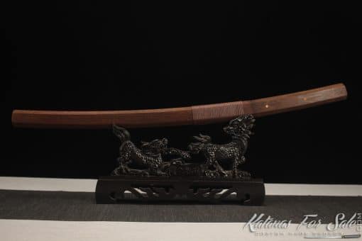 Shirasaya Katana T10 Clay Tempered Steel with Rosewood Saya - Image 4