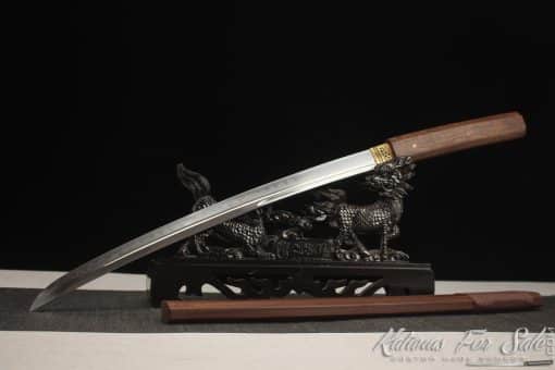 Shirasaya Katana T10 Clay Tempered Steel with Rosewood Saya - Image 8