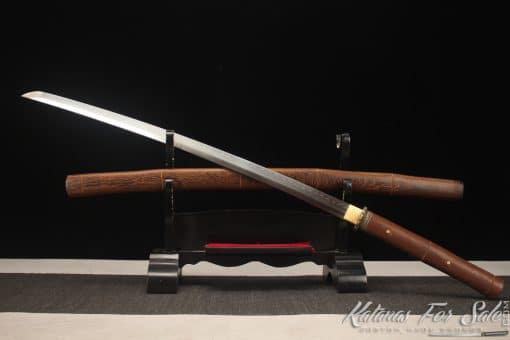 Shirasaya Katana T10 Clay Tempered Steel with Rosewood Saya - Image 8