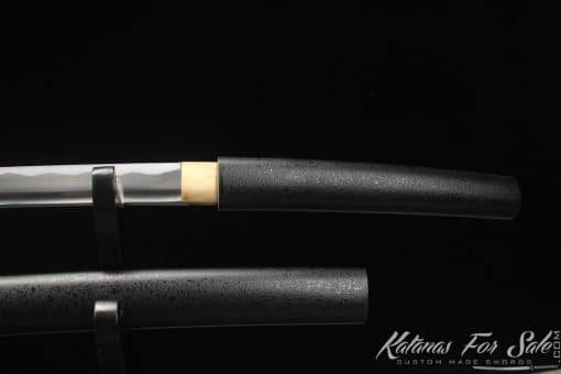 Shirasaya Katana blade 1060 Carbon Steel with Sparkle Black Saya - Image 6