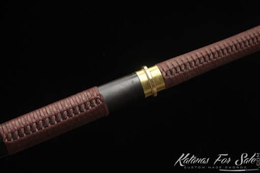 Japanese Shirasaya Ninjato 9260 Spring Steel with engraved scrollwork and Full Black Ebony wood Saya with Brass Fittings - Image 11