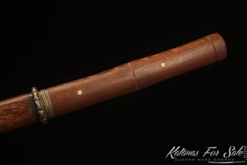 Shirasaya Katana T10 Clay Tempered Steel with Rosewood Saya - Image 9