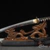 Special Tanto Sword T10 Clay Tempered Steel with Baburu Hamon and Hadori Polish with Full Black Rayskin Saya