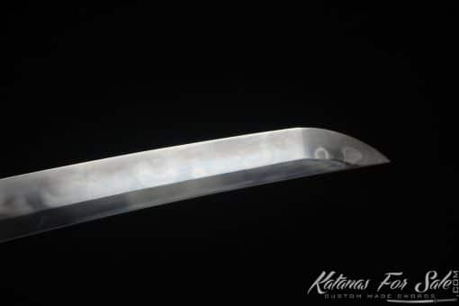 Special Tanto Sword T10 Clay Tempered Steel with Baburu Hamon and Hadori Polish with Full Black Rayskin Saya - Image 8