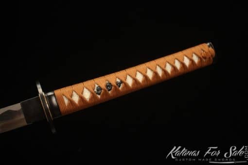 Sakabato Katana Reverse Blade 9260 Spring Steel with Brown Black Hardwood Saya - Image 9