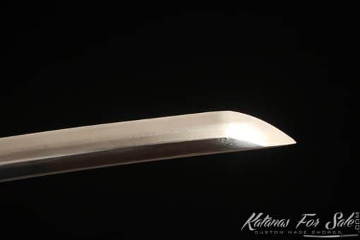 Hand Forged Katana Blade T10 Folded Clay Tempered Steel with Hadori Polish and Mixed Black and Red Paint Saya - Image 3