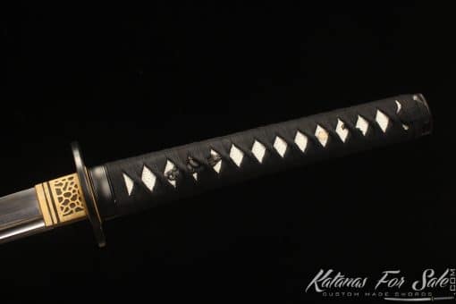 Katana 9260 Spring Steel with Sparkle Black Wooden Saya - Image 5