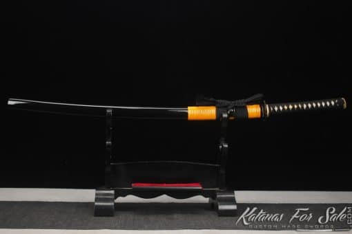 Masterwork Katana T10 Clay Tempered Steel with Semi Orange Ratten Hardwood Saya - Image 3