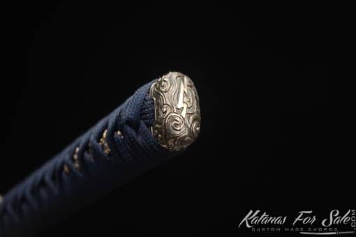 Tactical Katana Blade T10 Clay Tempered Steel  with Round Hamon and Hadori Polish with Multicolour dotted Hardwood Saya - Image 3