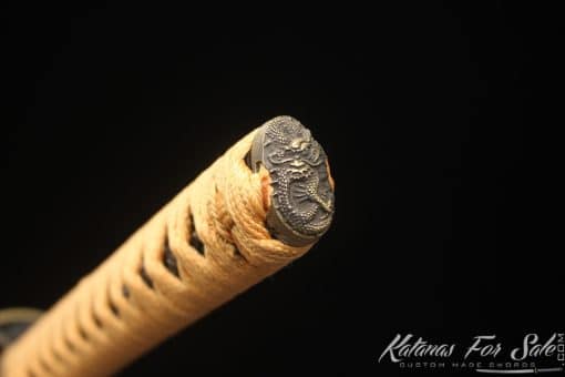 Resilient Katana Blade T10 Clay Tempered Steel with Bamboo Wood Saya - Image 9