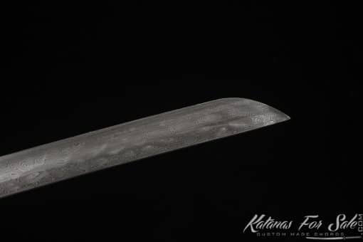 Katana 1095 Folded Steel with Vintage Finish  and Red and Black Hardwood Saya