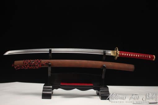 Battle-Ready Katana Sword T10 Clay Tempered Steel with Handmade Pearl Leather Hardwood Saya
