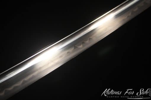 Battle-Ready Katana Sword T10 Clay Tempered Steel with Handmade Pearl Leather Hardwood Saya - Image 4