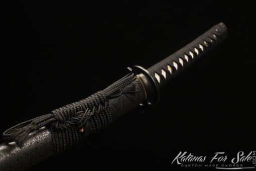 Katana 9260 Spring Steel with Sparkle Black Wooden Saya - Image 3