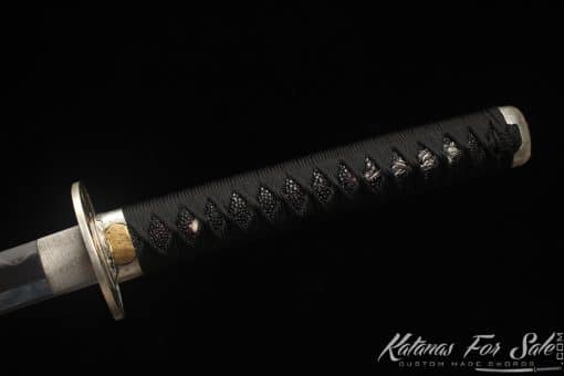 Japanese Katana Blade T10 Clay Tempered Steel with Round Hamon and Hadori Polish with Hand Carved Dragon Hardwood Saya - Image 5