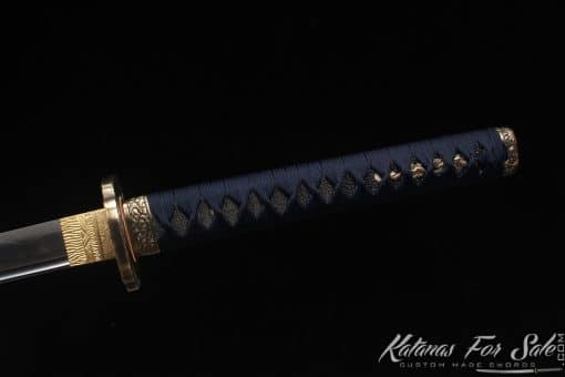 Tactical Katana Blade T10 Clay Tempered Steel  with Round Hamon and Hadori Polish with Multicolour dotted Hardwood Saya - Image 7