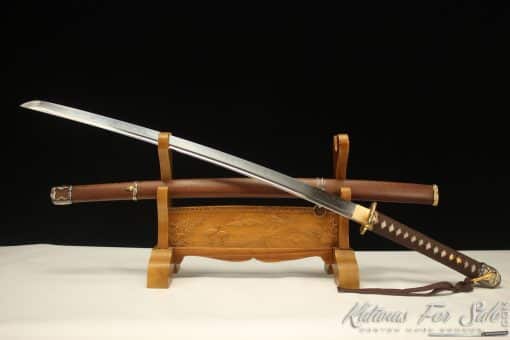 Japanese Katana T10 Clay Tempered Steel with Rosewood Saya - Image 3