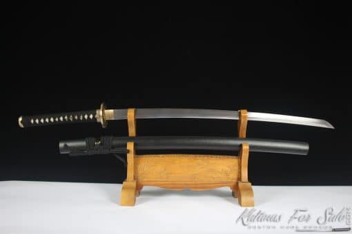 Katana Sword 9260 Spring Steel with Sparkle Black Wooden Saya