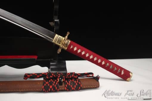 Battle-Ready Katana Sword T10 Clay Tempered Steel with Handmade Pearl Leather Hardwood Saya - Image 5