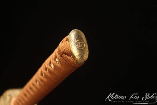 Combat Katana T10 Folded Clay Tempered Steel with Dual Color Plum Blossom Hardwood Saya - Image 5