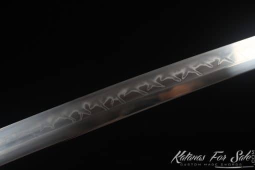 Masterwork Katana T10 Clay Tempered Steel with Semi Orange Ratten Hardwood Saya - Image 6