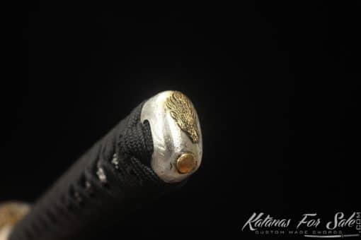 Japanese Katana Blade T10 Clay Tempered Steel with Round Hamon and Hadori Polish with Hand Carved Dragon Hardwood Saya - Image 6