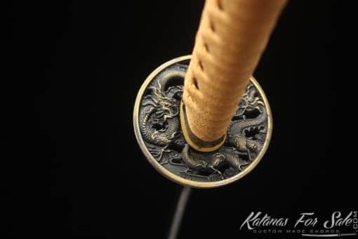 Resilient Katana Blade T10 Clay Tempered Steel with Bamboo Wood Saya - Image 6