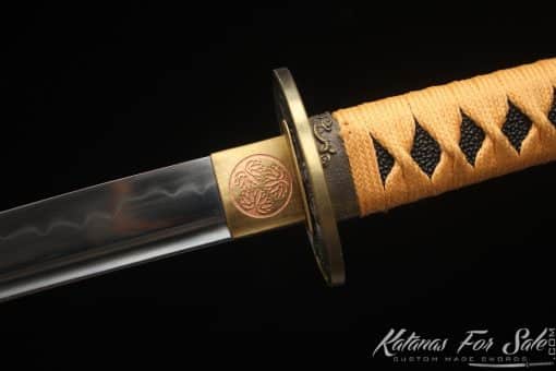 Resilient Katana Blade T10 Clay Tempered Steel with Bamboo Wood Saya - Image 3