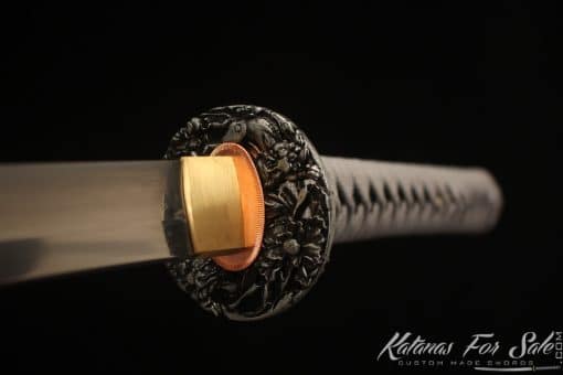 Forged Katana 9260 Spring Steel with Gloss Black hardwood Saya