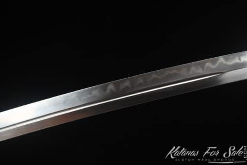 Katana T10 Clay Tempered Steel with Burgundy Black Stripes Hardwood Saya - Image 10