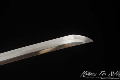 Katana T10 Folded Clay Tempered Steel with Hon Sanmai Construction Multiple-refined Steel with Matt Black Hand-Drawn Rose Hardwood Saya - Image 14