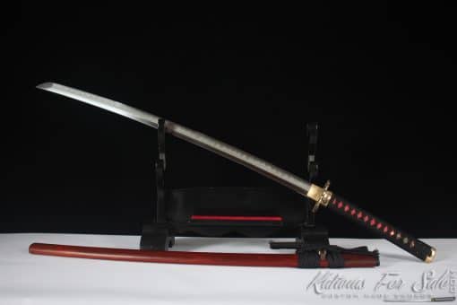 Japanese Katana T10 Clay Tempered Steel with Redwood Saya - Image 8